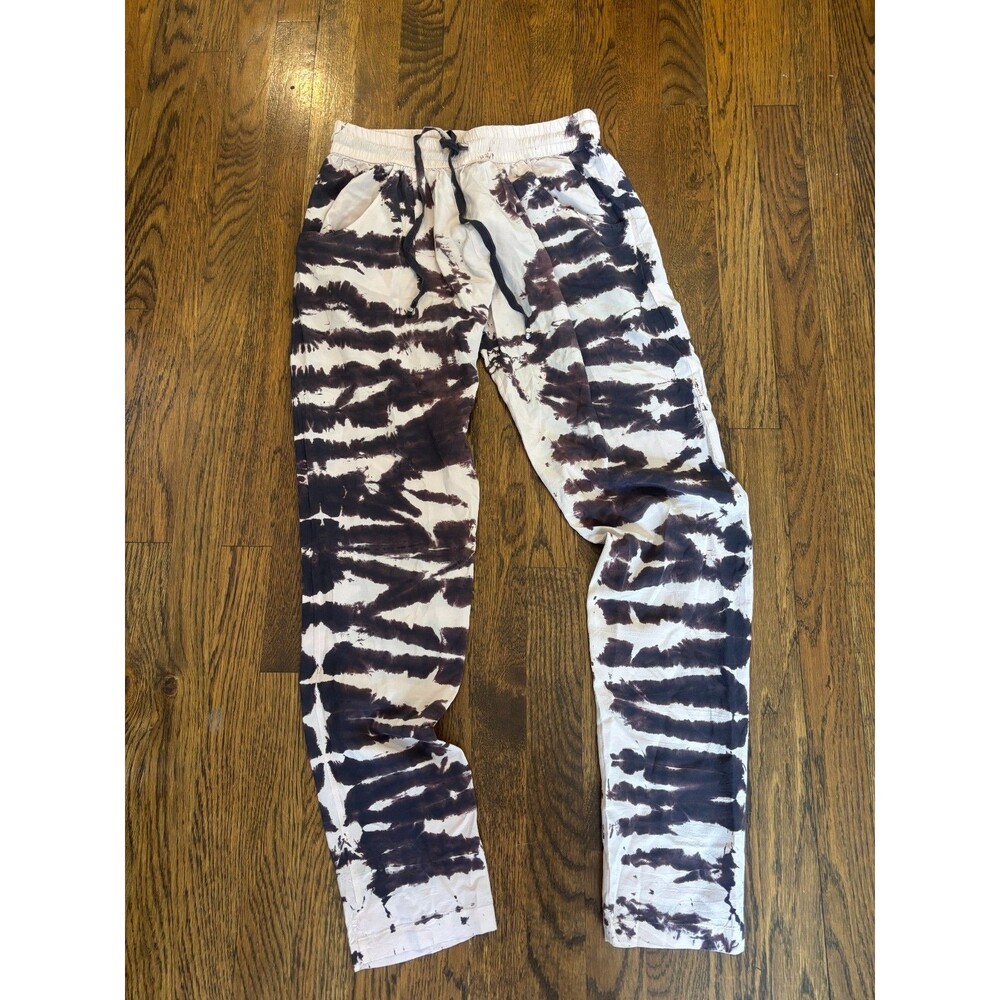 Gypsy 05 Global Village 100% Silk Slim Jogger Tie Dye Wide Leg Pants Size S Boho